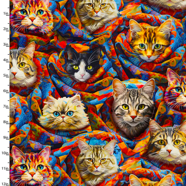 Ivan Guaderrama 3 Wishes Fabrics - Purrfectly Playful /  Playful Purr-Ito /  Cats / 22963