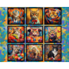 3 Wishes Fabrics - Purrfectly Playful / PANEL 36' / Cat Portrait /22969