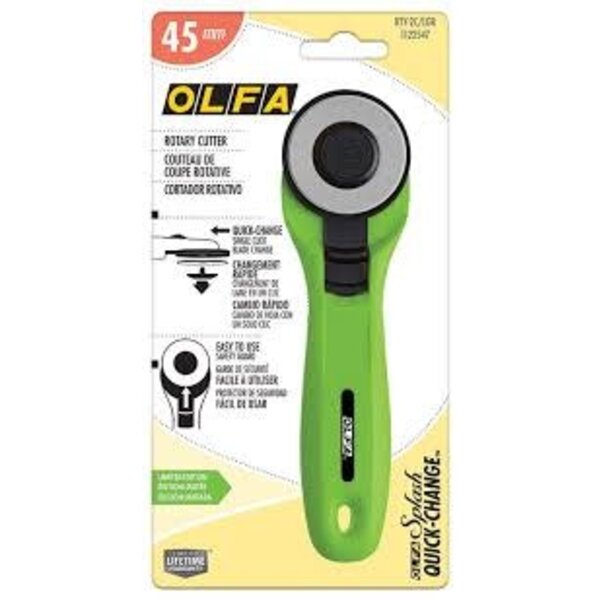 OLFA  - SPLASH / Rotary Cutter   /  45mm / Lime Green