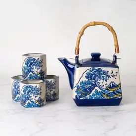  Urban Tokyo - Teapot Set / 5pc /  Great Wave