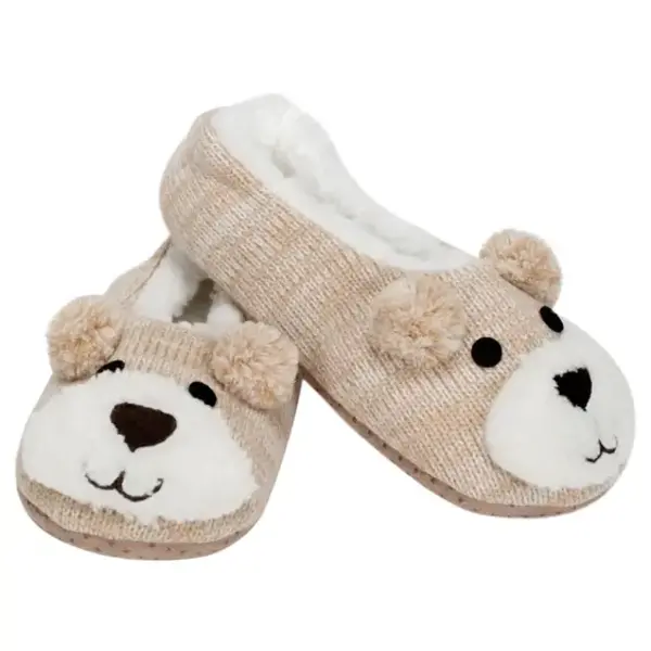  Slippers - Non Slip / Fuzzy Puppies (Lg)