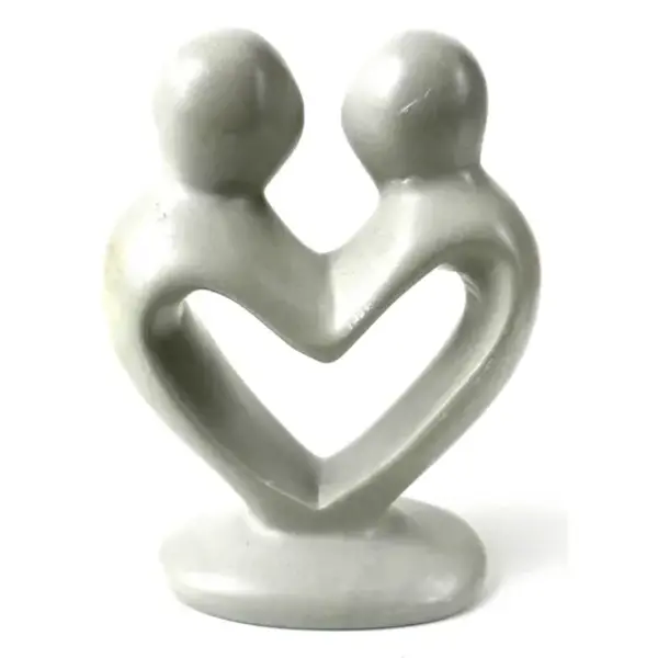  Global Crafts - Lover's Heart Soapstone Sculpture (SM) 4 Inch