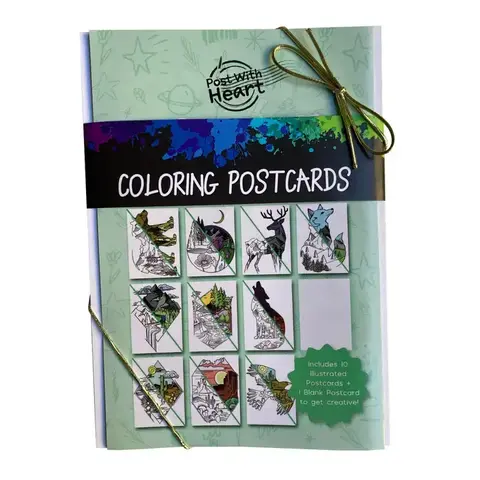 Post With Heart - Coloring Postcards / Nature / 11pc