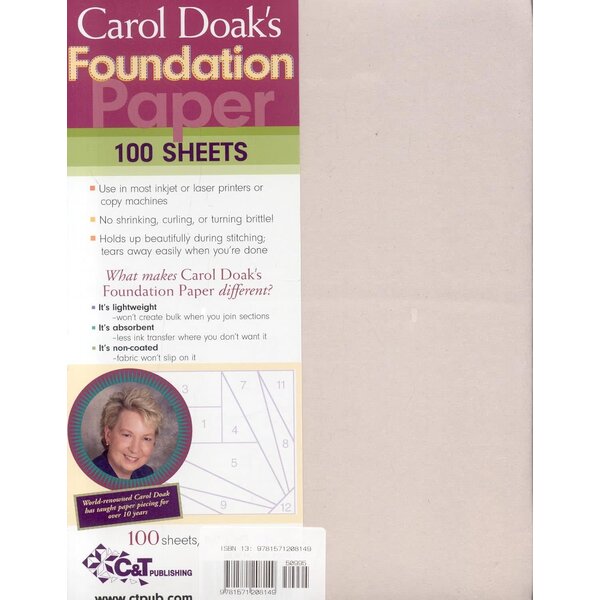  Carol Doak's -  Foundation Paper / 8.5X11 / 100pc