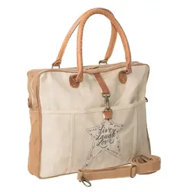 Dorset Bay Dorset Bay - Upcycled Canvas Cross Body Bag / Large / Live Laugh Love