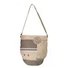 Dorset Bay - Upcycled Canvas Bucket Shoulder Bag / Khaki