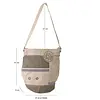 Dorset Bay - Upcycled Canvas Bucket Shoulder Bag / Khaki