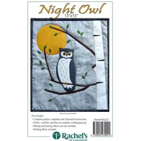 Quilt Kit - Night Owl  / Wool Mini Wall Hanging