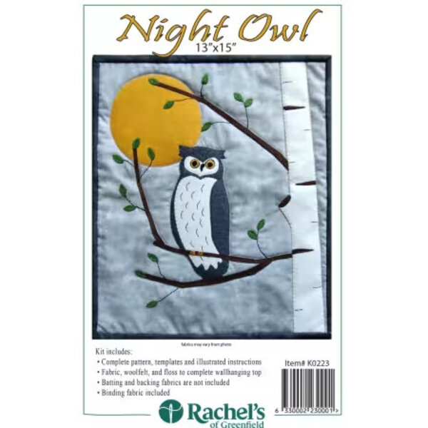  Quilt Kit - Night Owl  / Wool Mini Wall Hanging
