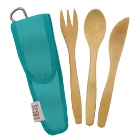  To-Go Ware -  Kids Bamboo Utensil Kit / Berry Blue