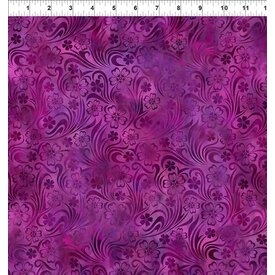 In The Beginning Fabrics Jason Yenter - Rainbow of Jewels /  Floral / Magenta