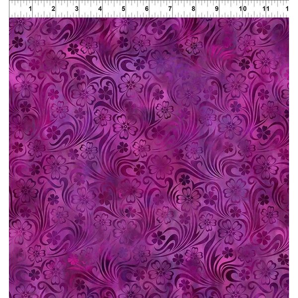 In The Beginning Fabrics Jason Yenter - Rainbow of Jewels /  Floral / Magenta