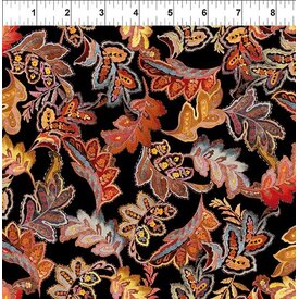 In The Beginning Fabrics Jason Yenter - Resplendent / Mosaic Leaf / Gold / 3JYO-1