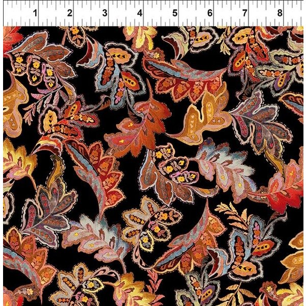 In The Beginning Fabrics Jason Yenter - Resplendent / Mosaic Leaf / Gold / 3JYO-1
