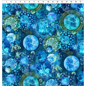 In The Beginning Fabrics Jason Yenter -  Elysian / Collage / Blue Green /  3JYN-2
