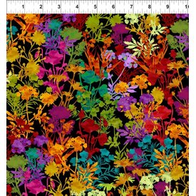 In The Beginning Fabrics Jason Yenter -  Dreamscapes II / Flowers / Black / 4JYH-1