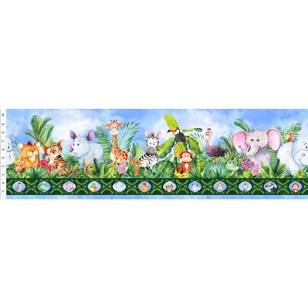 In The Beginning Fabrics Jason Yenter -  Jungle Friends / Border / 3JF-1