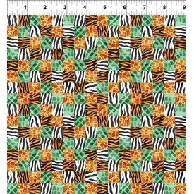 In The Beginning Fabrics Jason Yenter -  Jungle Friends / Checkers / 5JF-1