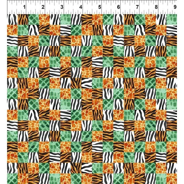 In The Beginning Fabrics Jason Yenter -  Jungle Friends / Checkers / 5JF-1