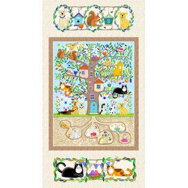 Henry Glass PANEL - Henry Glass / Animal Treehouse    (23x42in)