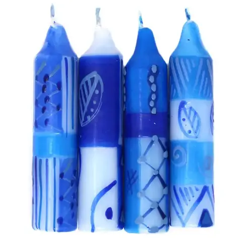 Global Crafts - Nobunto Hand Painted Candles / 5" /  4pc / Feruzi Design