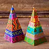 Global Crafts - Nobunto Hand Painted Pyramid Candles (2pc) / Shahida Design