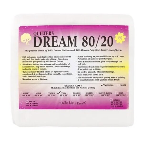 Quilters Dream Batting Quilters Dream  Batting  / 80-20 Natural  / Twin (72x93)