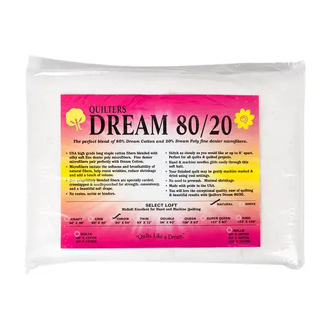 Quilters Dream  Batting  / 80-20 Natural / Throw (60 X 61)
