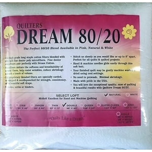 Quilters Dream Batting Quilters Dream  Batting  / 80 -20 Natural  / Double (93 X 96)
