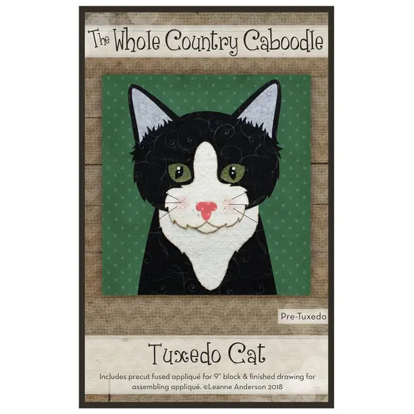 Leanne Anderson Whole County Caboodle Appliqué Kit - Tuxedo Cat