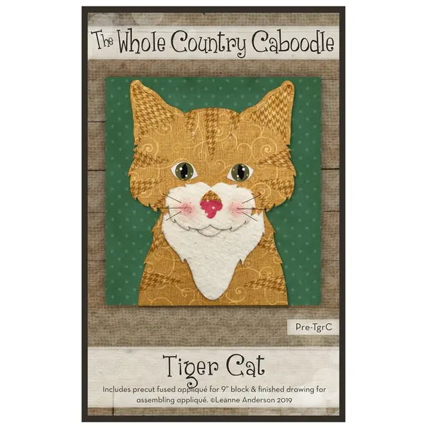 Leanne Anderson Whole County Caboodle Appliqué Kit -Tiger Cat
