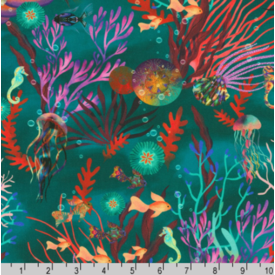  Robert Kaufman - Oceanica / Sealife / AQSD-22405-213 TEAL