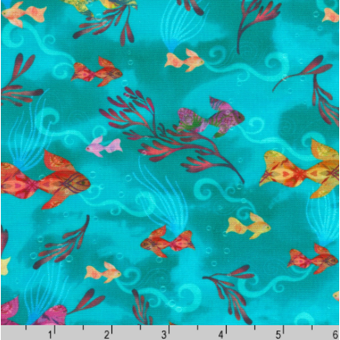 Robert Kaufman - Oceanica / Fish / AQSD-22409-213 TEAL