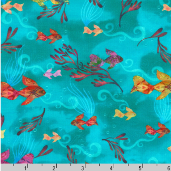 Robert Kaufman - Oceanica / Fish / AQSD-22409-213 TEAL