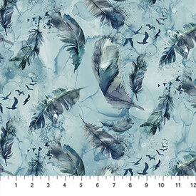Northcott Fabrics Northcott - Soar / Feathers / Blue / DP24584-44