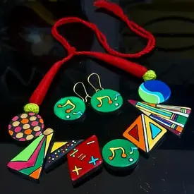  Clay Jewelry Set / Teacher / Music Note Necklace and Earrings