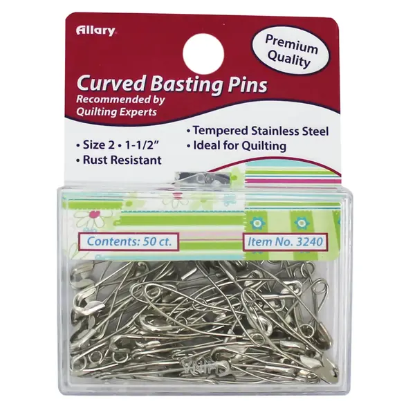  Allary - Curved Basting Pins 1-1/2in 50ct