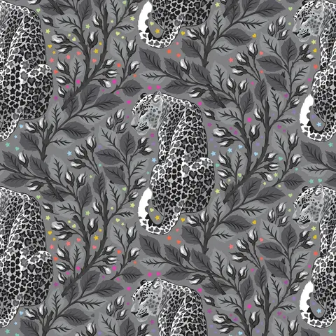 Tula Pink - Graywork / Birthmark Jaguar / PWTP258_Shadow