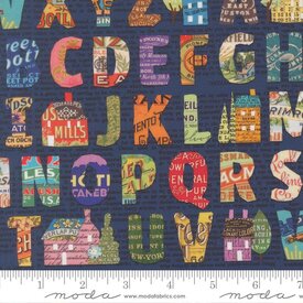 Moda Fabrics Moda - Paper Hamlet / Alphabet / Navy / 39564 18