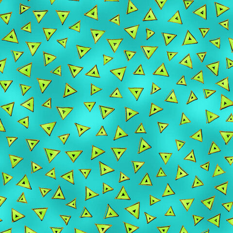 Laurel Burch - Basics / Triangles / Turquoise / CLTY0841-33M