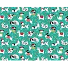 Northcott - Santa Paws / Turquoise / Tossed Dogs