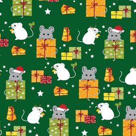  QT - Meowy Christmas / Mice / Green