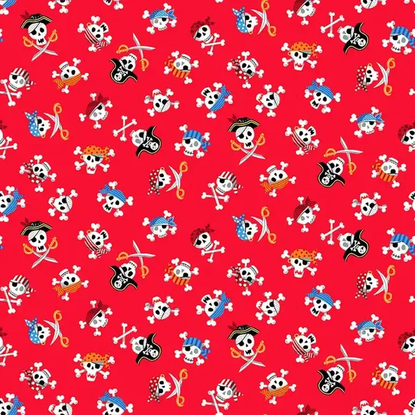 Makower Makower - Pirates / Pirate Skulls / Red / 2431 R