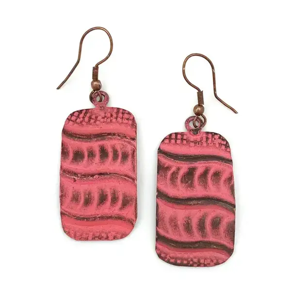 Anju Anju - Copper Patina Earrings - Coral Waves