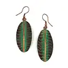 Anju - Copper Patina Earrings - Tropical Green Leaf