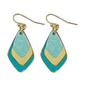 Anju Anju - Brass Patina Earrings - Teal Layers