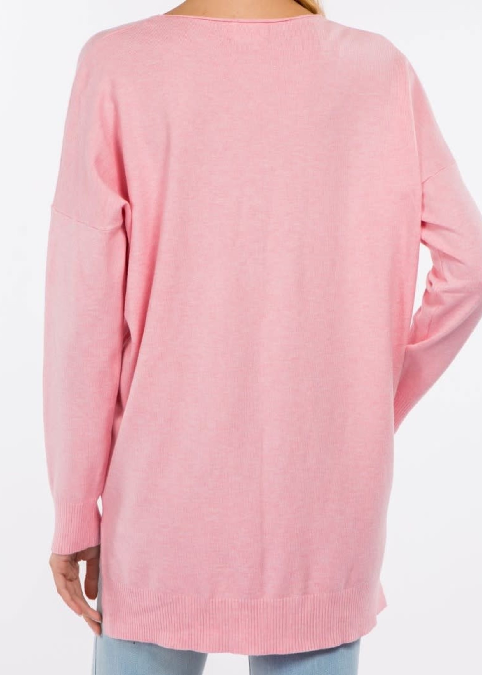 dreamers by debut Pink V-Neck Sweater