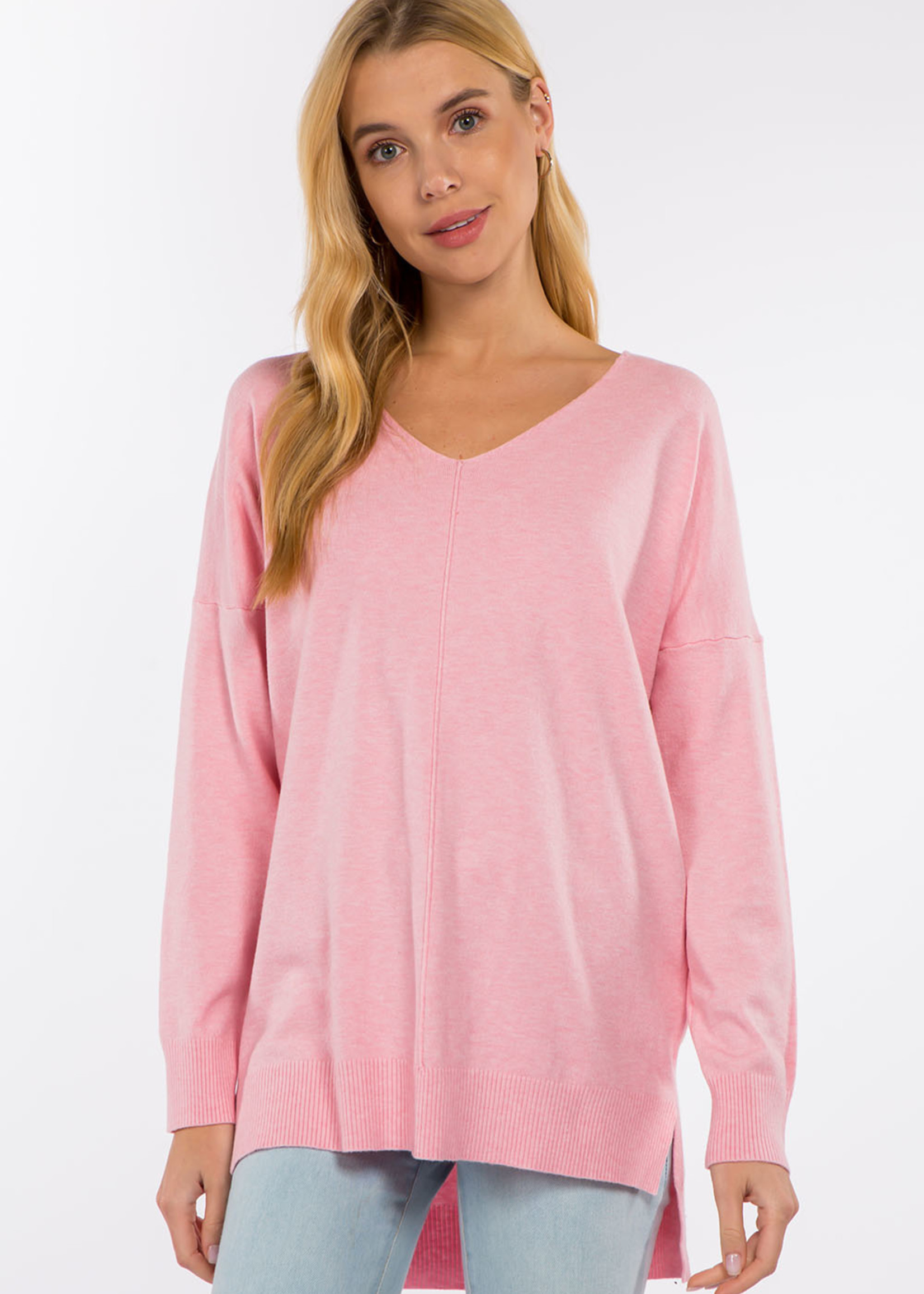 dreamers by debut Pink V-Neck Sweater