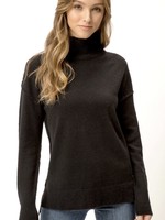 Mystree Black Mock Neck Sweater