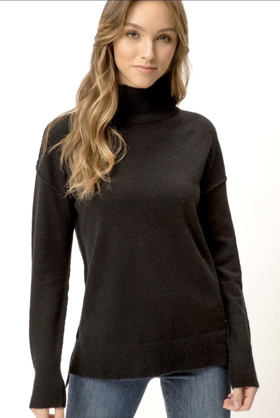 Black Mock Neck Sweater - Something New Marketing DBA LouLou's Boutique